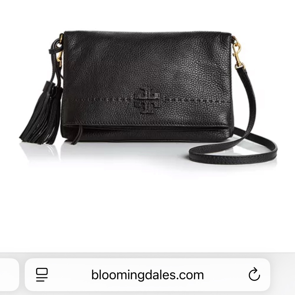 Tory Burch McGraw Fold-Over Leather Crossbody